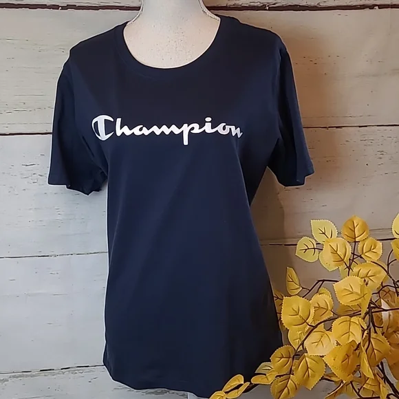 NWOT MENS NAVY BLUE SHORT SLEEVE CHAMPION TEE SHIRT - Picture 2 of 8
